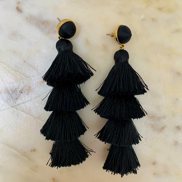 Gabriela Tassel fringe tear drop earring - Picture 2 of 6